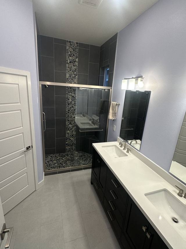 Finished walk-in shower